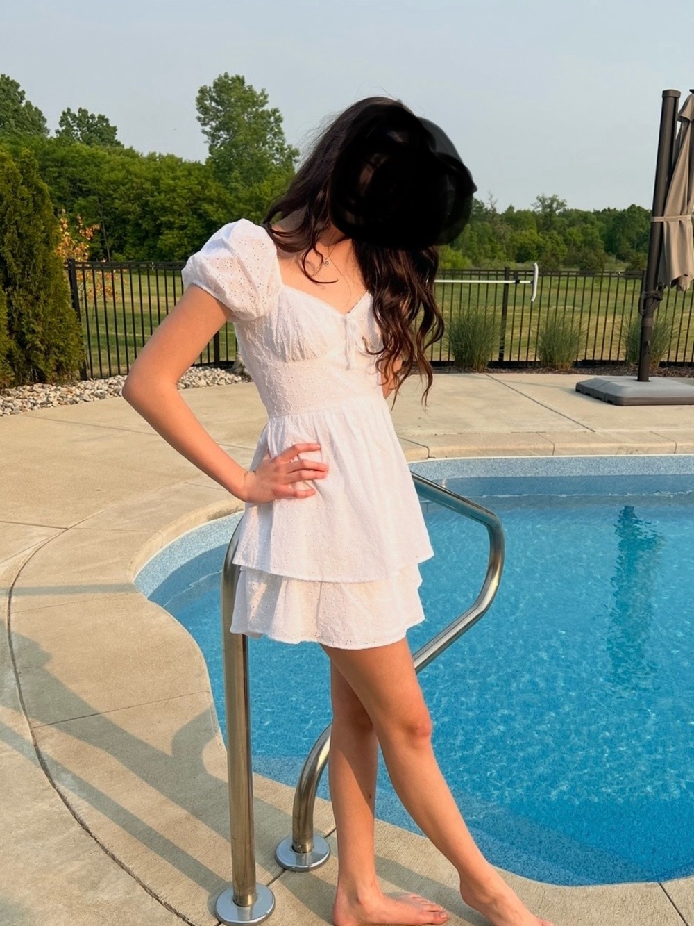 Hollister White Eyelet Tiered Mini Dress